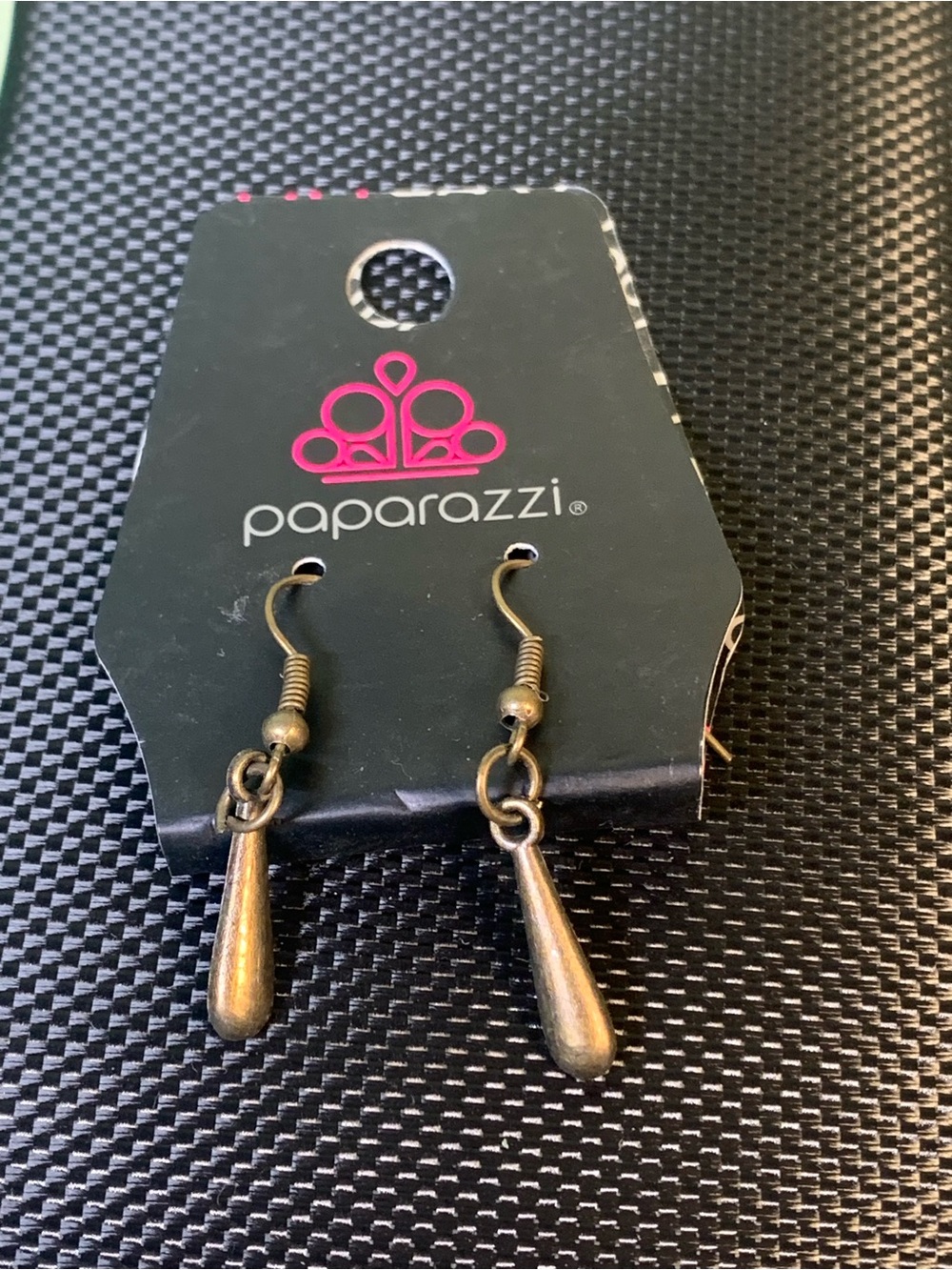 Paparazzi Antique Gold Teardrop Dangle Earrings - Brushed Gold